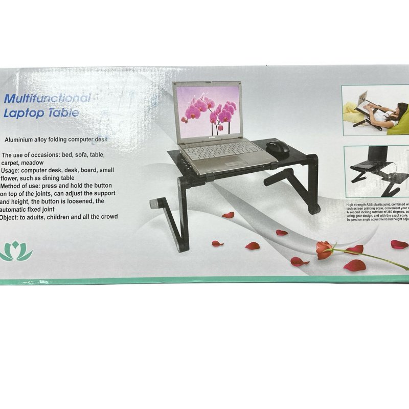 Mesa Ajustable para Notebook con Trípode y Ventiladores – Uso en Cama, Sofá o Escritorio – Aluminio Reforzado