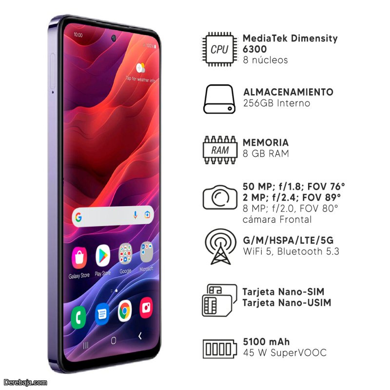 Oppo A80 5g celular 256 Mb Cámara 50MP Ram 16Gb