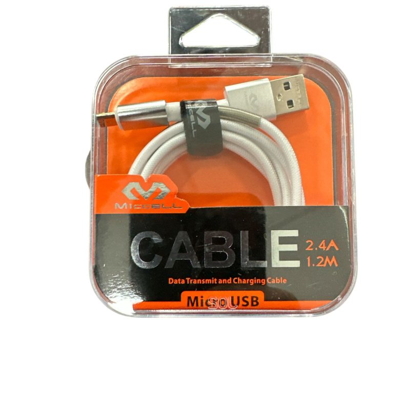 Cable MICCEL USB-A a Micro USB Reforzado con Malla y Puntas Metálicas – Compatible con Samsung J4, Redmi 9C, 12C