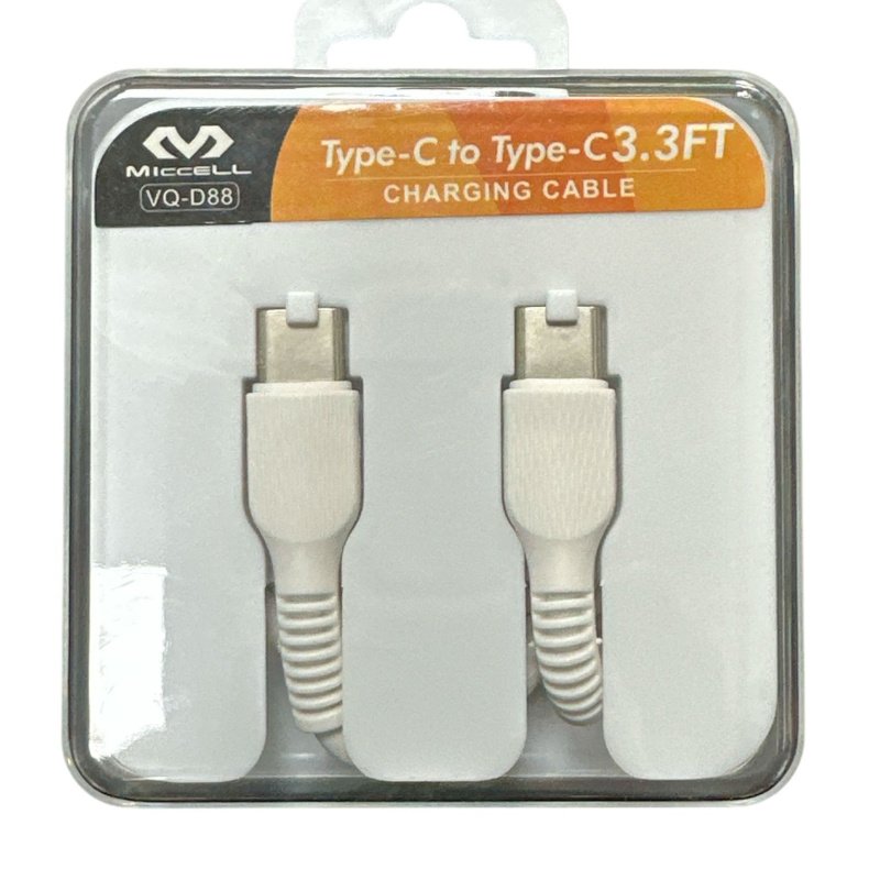 Cable Reforzado MICCEL USB-C a USB-C – Compatible con iPhone 15/16 y Samsung A34, A35, A54, A56, A26