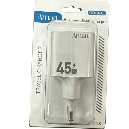 Cargador Rápido Doble Puerto USB-C PD 45W + USB-A QC – Compatible con iPhone, Samsung y Otras Marcas