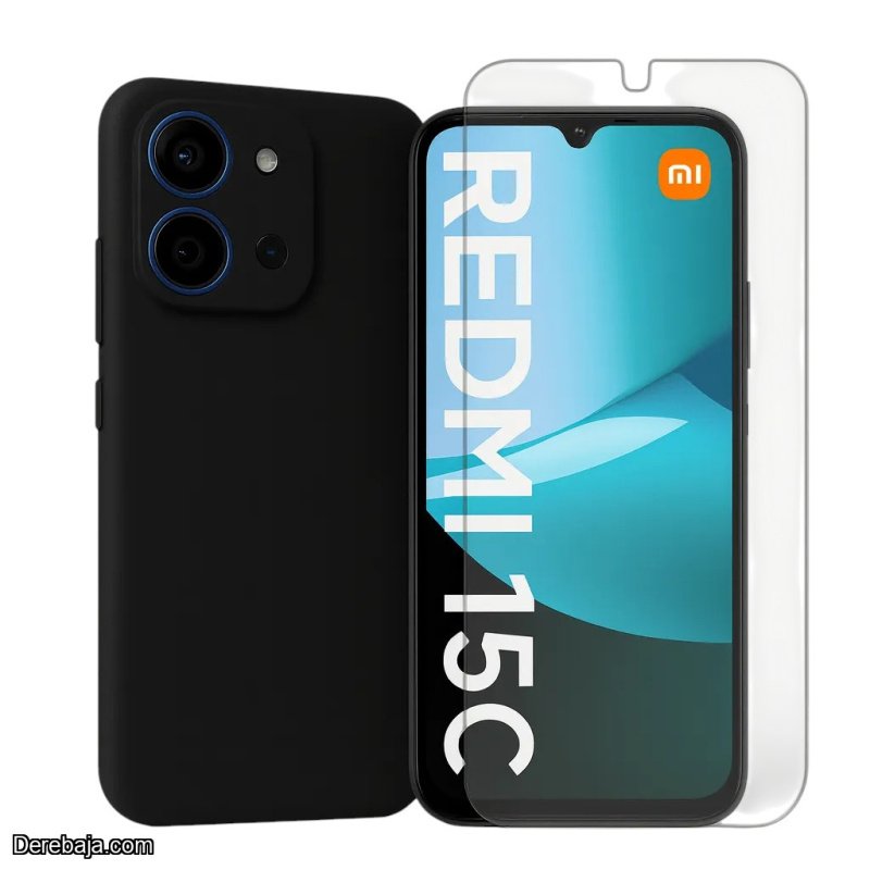 Silicona para Xiaomi Redmi 15C 5g con Vidrio templado full HD 9H
