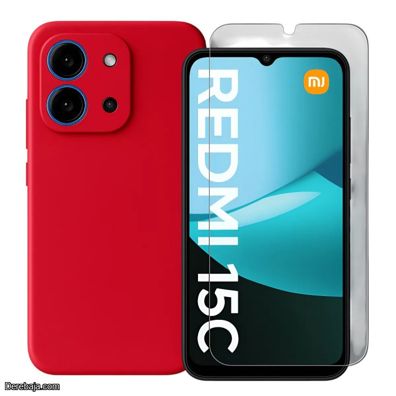 Silicona para Xiaomi Redmi 15C 5g con Vidrio templado full HD 9H