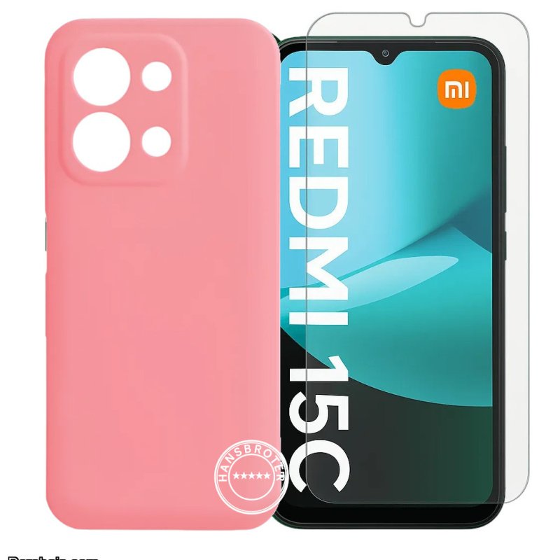 Silicona para Xiaomi Redmi 15C 5g con Vidrio templado full HD 9H