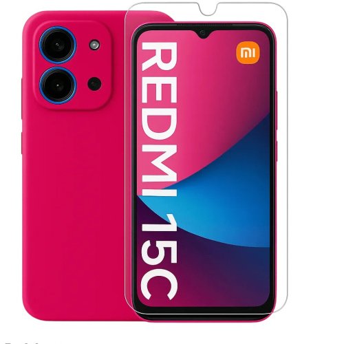 Silicona para Xiaomi Redmi 15C 5g con Vidrio templado full HD 9H