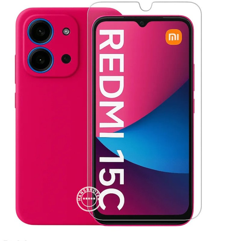 Silicona para Xiaomi Redmi 15C 5g con Vidrio templado full HD 9H