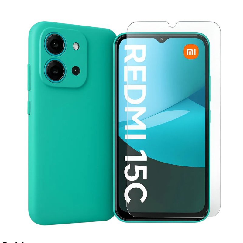 Silicona para Xiaomi Redmi 15C 5g con Vidrio templado full HD 9H