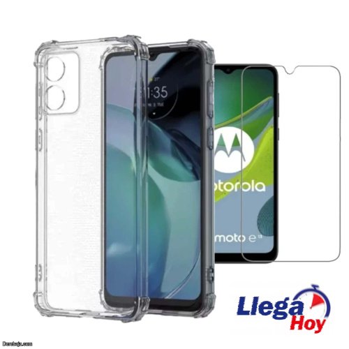 Funda para Motorola E13 Silicona Case compatible + Vidrio HD