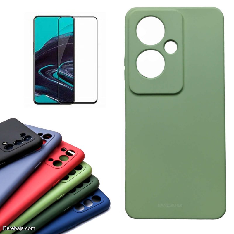 Silicona Oppo Reno 11F case protector compatible + Vidrio Templado Full