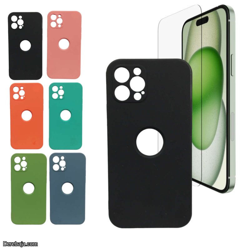 Funda de Silicona para iPhone 12 Pro calidad Premium + Vidrio templado