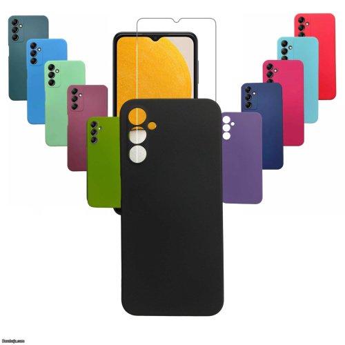 Silicona Samsung Galaxy A14 Funda Premium con Vidrio Templado HD
