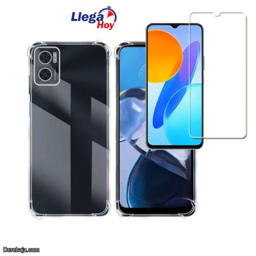 Funda Para Motorola E22 Protector Cristal Case + Vidrio Hd