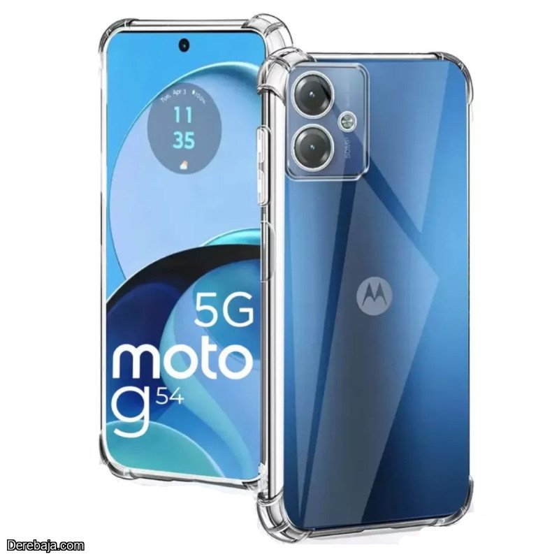 Silicona para Motorola Moto G54 funda transparente + Vidrio templado HD 9H