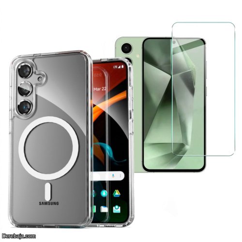 Funda para Samsung Galaxy S24 Fe transparente Magnética mas Vidrio HD