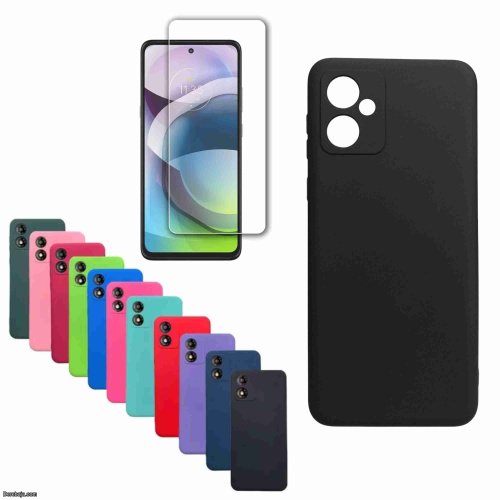 Funda Para Motorola Moto G54 Silicona protector Reforzado + Vidrio HD